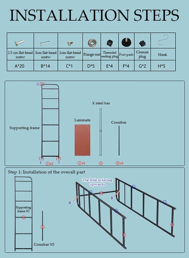 Spides 5 Tier Kitchen Storage Rack Heavy Duty Metal Kitchen Cabinet Shelf Organizer Counter Multifunctional Floor Standing Movable Storage Rack with Large Capacity Detachable Basket for Kitchen Laundry Bathroom Pantry Basement Utility Room - Image 5